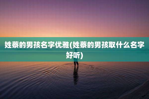 姓蔡的男孩名字优雅(姓蔡的男孩取什么名字好听)
