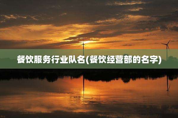 餐饮服务行业队名(餐饮经营部的名字)