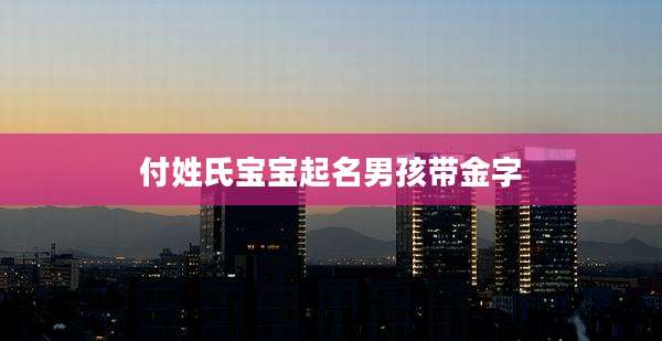 付姓氏宝宝起名男孩带金字