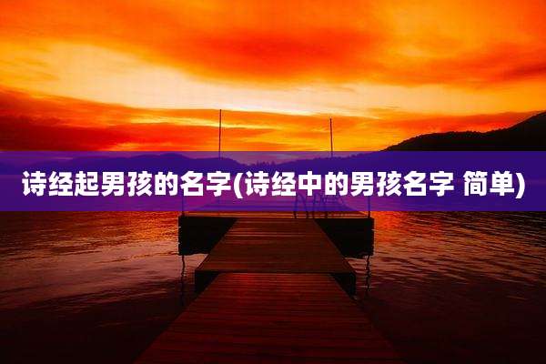 诗经起男孩的名字(诗经中的男孩名字 简单)