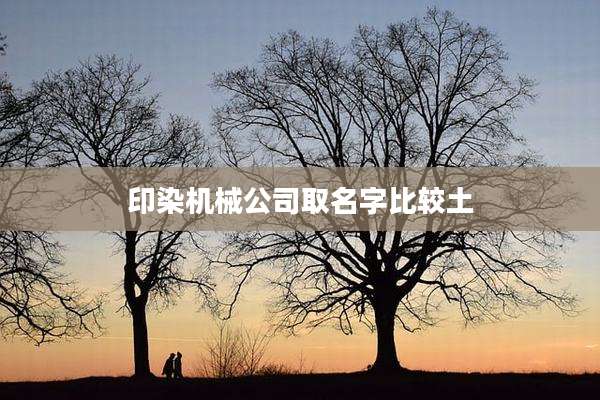 印染机械公司取名字比较土
