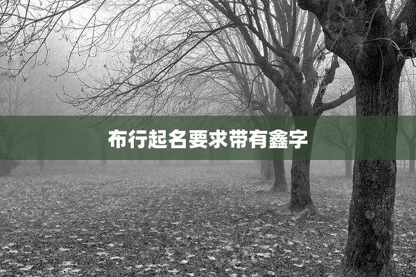 布行起名要求带有鑫字