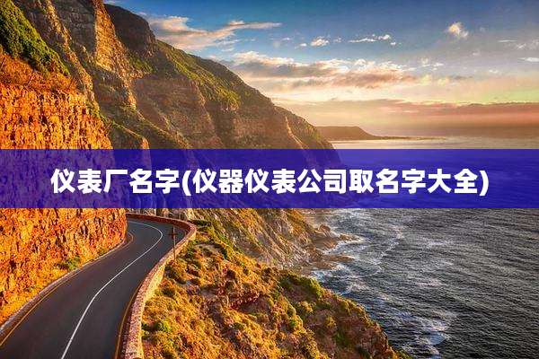 仪表厂名字(仪器仪表公司取名字大全)