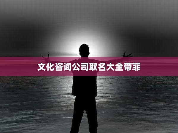 文化咨询公司取名大全带菲