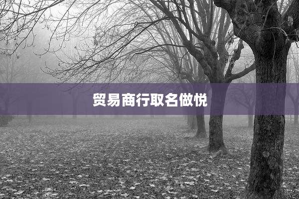贸易商行取名做悦