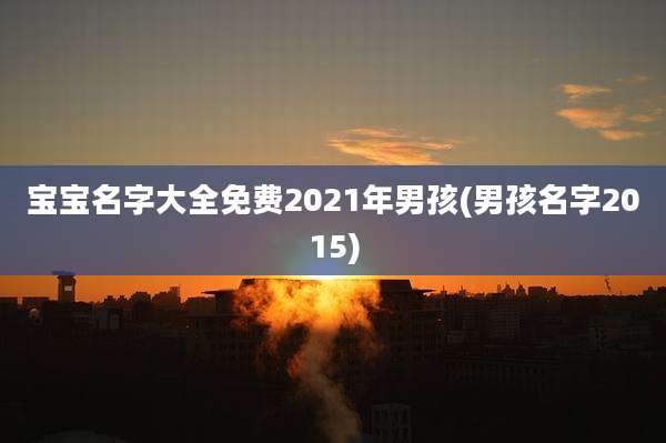 宝宝名字大全免费2021年男孩(男孩名字2015)