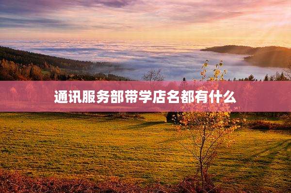 通讯服务部带学店名都有什么