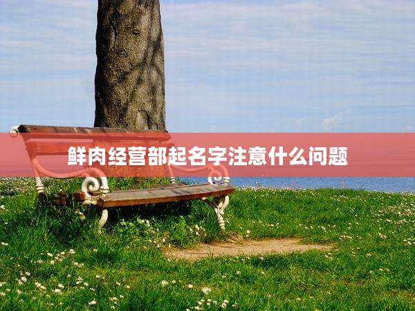 鲜肉经营部起名字注意什么问题
