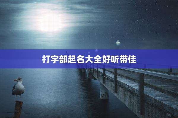 打字部起名大全好听带佳