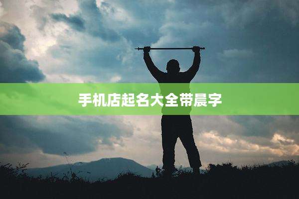 手机店起名大全带晨字