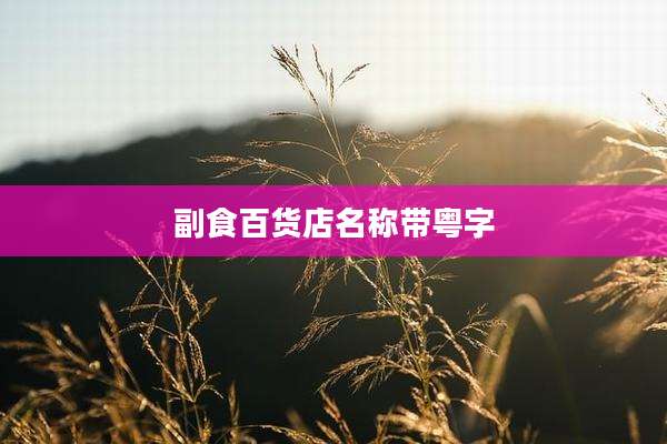 副食百货店名称带粤字