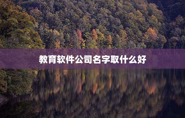 教育软件公司名字取什么好
