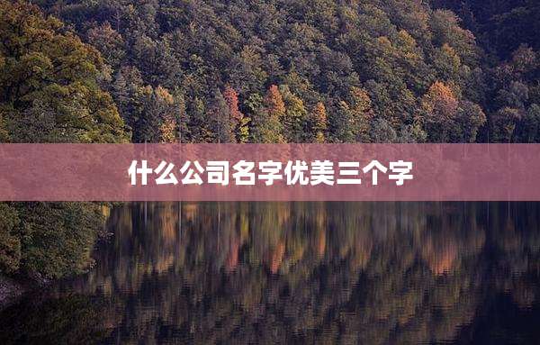 什么公司名字优美三个字