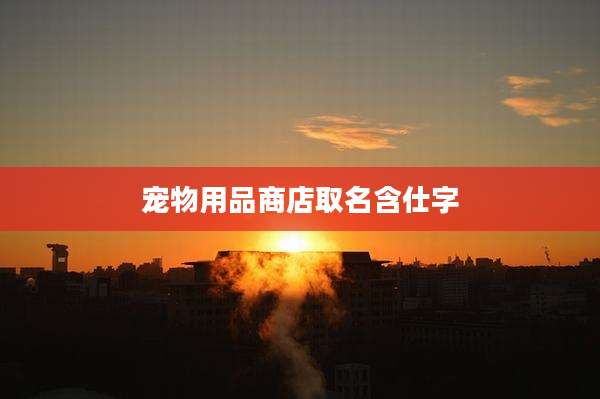 宠物用品商店取名含仕字
