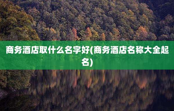 商务酒店取什么名字好(商务酒店名称大全起名)