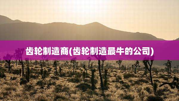 齿轮制造商(齿轮制造最牛的公司)