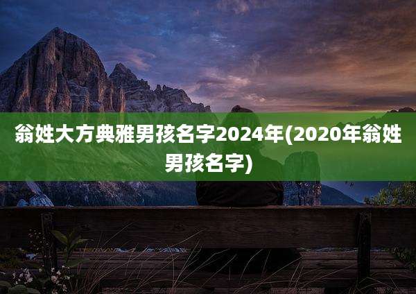 翁姓大方典雅男孩名字2024年(2020年翁姓男孩名字)