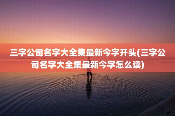三字公司名字大全集最新今字开头(三字公司名字大全集最新今字怎么读)