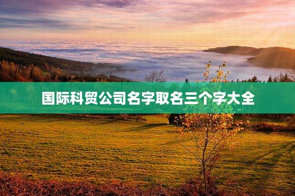 国际科贸公司名字取名三个字大全