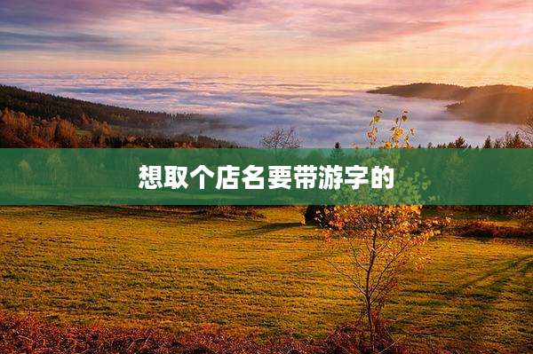 想取个店名要带游字的