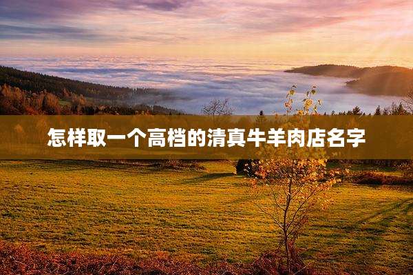 怎样取一个高档的清真牛羊肉店名字