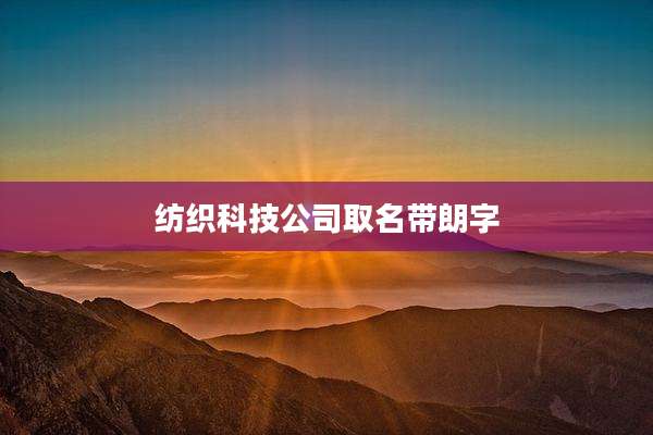 纺织科技公司取名带朗字