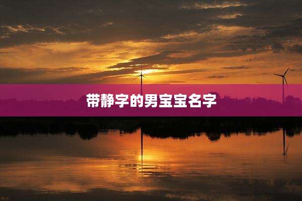 带静字的男宝宝名字