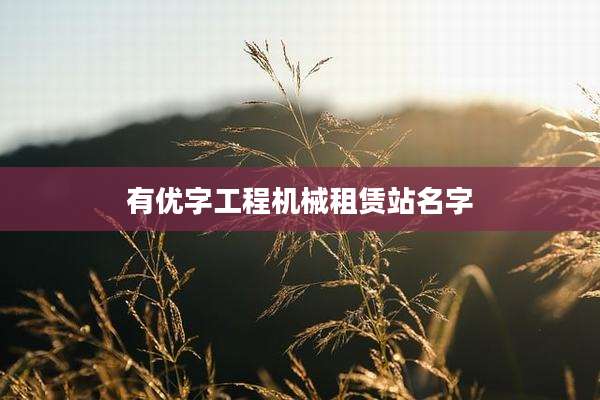 有优字工程机械租赁站名字