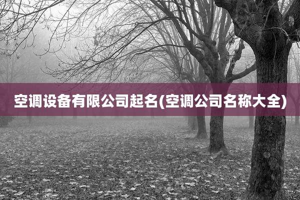 空调设备有限公司起名(空调公司名称大全)