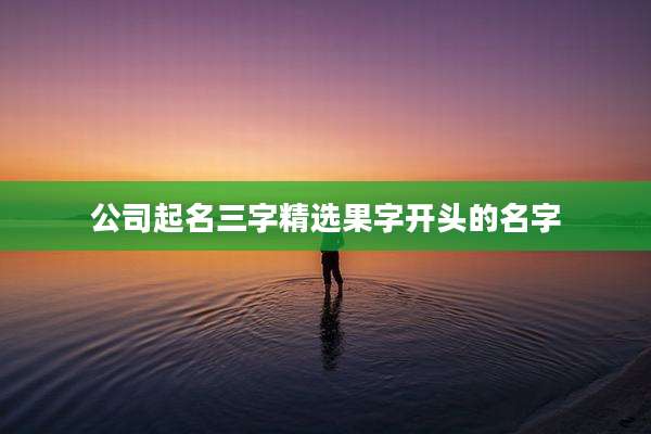 公司起名三字精选果字开头的名字