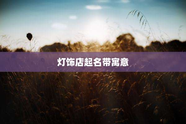 灯饰店起名带寓意