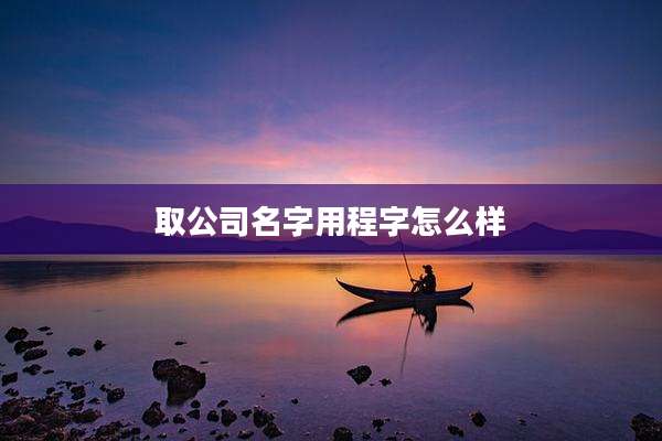 取公司名字用程字怎么样