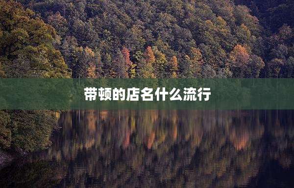 带顿的店名什么流行
