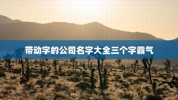 带动字的公司名字大全三个字霸气