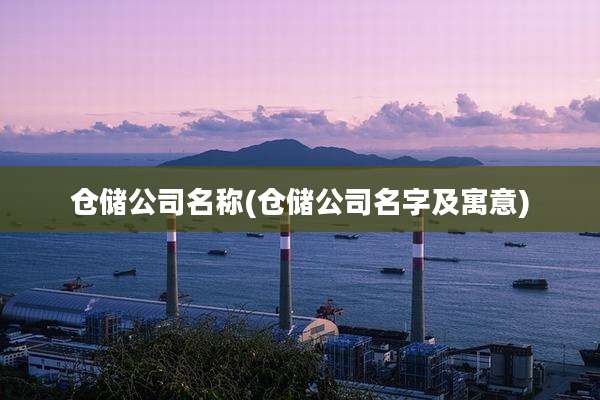 仓储公司名称(仓储公司名字及寓意)
