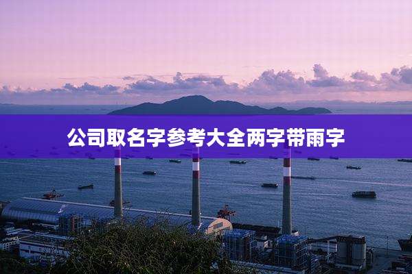 公司取名字参考大全两字带雨字