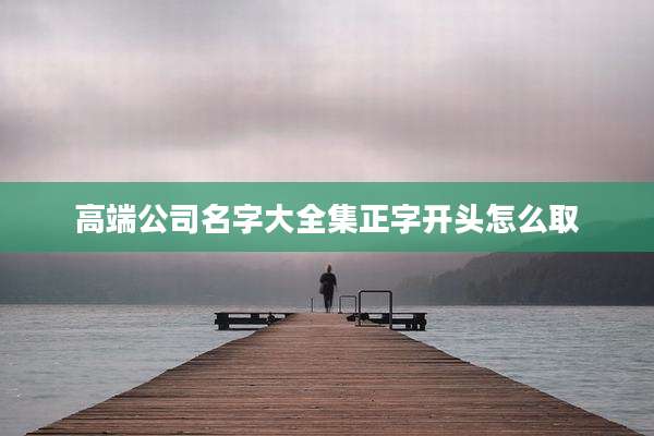 高端公司名字大全集正字开头怎么取
