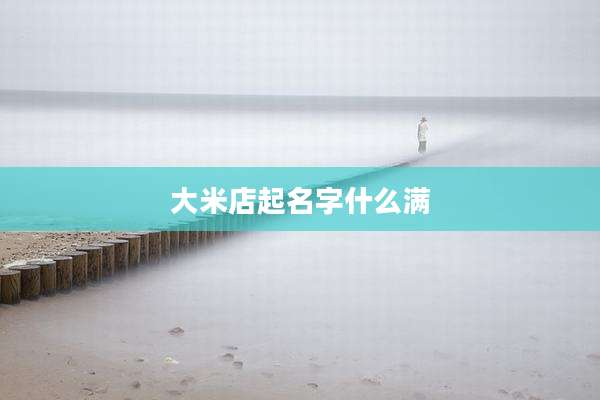 大米店起名字什么满