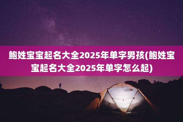 鲍姓宝宝起名大全2025年单字男孩(鲍姓宝宝起名大全2025年单字怎么起)