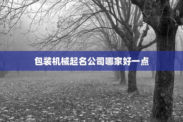包装机械起名公司哪家好一点