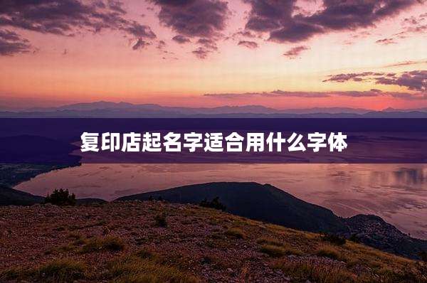 复印店起名字适合用什么字体