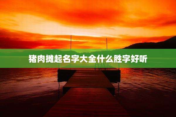 猪肉摊起名字大全什么胜字好听