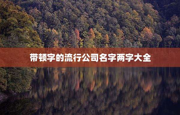带顿字的流行公司名字两字大全