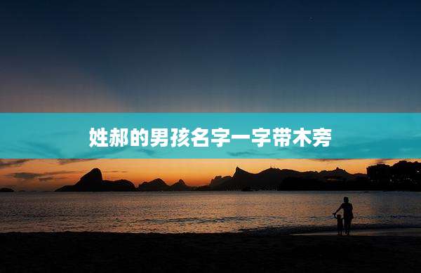 姓郝的男孩名字一字带木旁