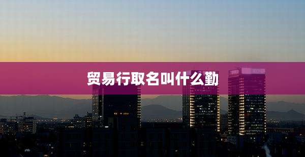 贸易行取名叫什么勤