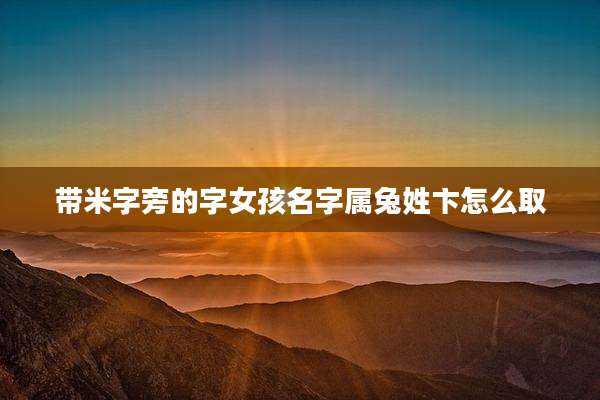 带米字旁的字女孩名字属兔姓卞怎么取