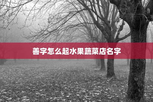 善字怎么起水果蔬菜店名字