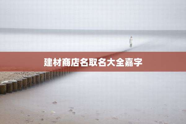 建材商店名取名大全嘉字