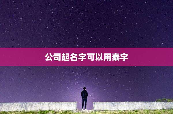 公司起名字可以用泰字