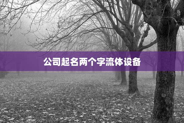 公司起名两个字流体设备